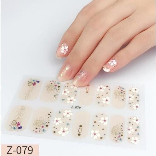 14tips Korea Nail Sticker Full Cover Sticker Wraps Decorations DIY Manicure Slider Nail Vinyls Nails Decals Manicure Art