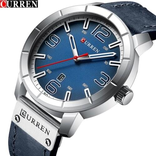 New CURREN Watches Men Military Sport Wacth Mens Leather Waterproof Date Wristwatch Fashion Quartz Male Clock Relogio Masculino