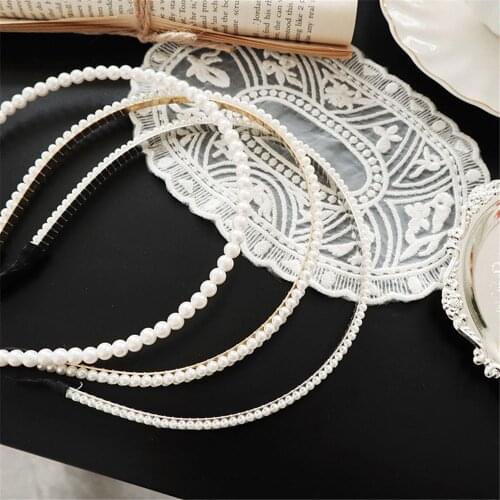 Korean Sample Imitation Pearl Hair Band Girls Hair Accessories Women Headband Wedding Party Bridal Hair Hoop Pearl Headband Hot