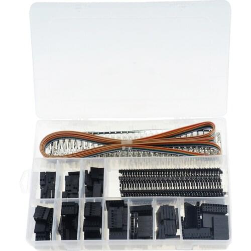 635PCS Single Layer Connector 2.54mm Cable Jumper Wire Pin Header Housing Kit Male+Female Pin Terminal+1.5m Rehearsal Line 3A