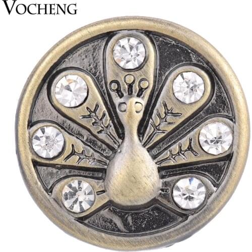 Peacock Bronze Vocheng Ginger Snap Jewelry Inlaid Crystal 18mm Metal Charms Vn-1376