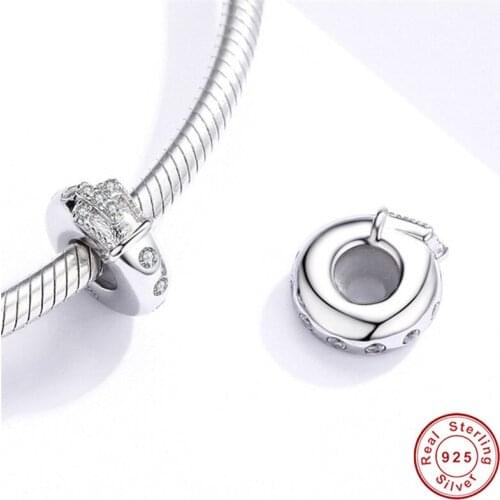 Belt Shaped Silicone Separated Beads 925 Sterling Silver Charm fit Original Europe Bracelet Luxury Fine Jewelry DIY Gift