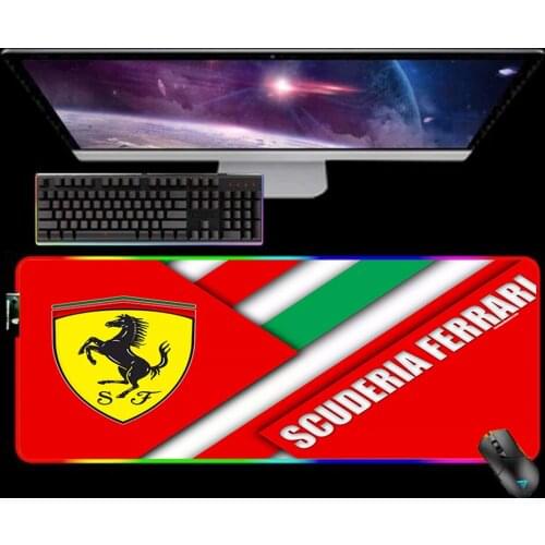 RGB 90X30 Mouse Pad Big Mousepad Keyboard Mat LED Ferrari Mause Pad Rubber No-slip with Backlit Tapis De Souris 25X35 Mouse Mat