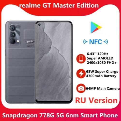 Realme GT Master Edition 5G 6.43'' 120Hz Super AMOLED Screen Snapdragon 778G Octa Core 65W Fast Charge 4300mAh 64MP Camera OTA
