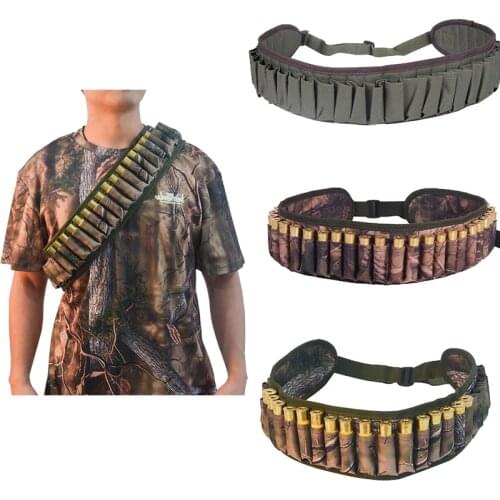 Tactical 30 Rounds Bandolier Belt 12 Gauge Cartridge Pouch Hunting Shotgun Shell Ammo Waist Belt Holder Airsoft Accessories