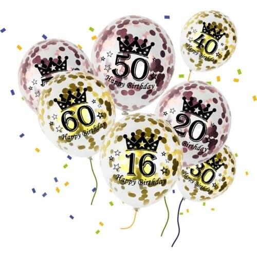 Amawill 40th 50th 60th Letters Balloons 20th 30th Adult Happy Birthday Party Decorations Rose Gold Helium Ballon Home Decoration