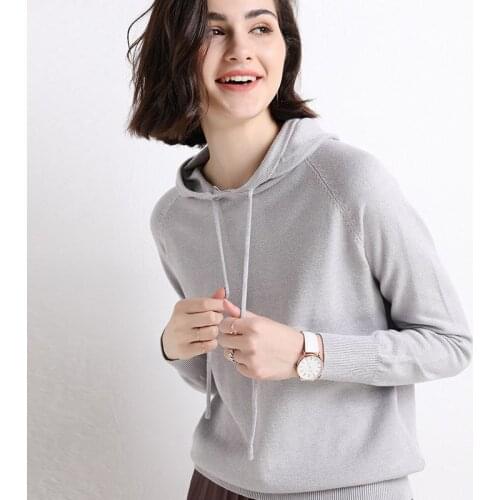 Woman sweater Spring/Autumn Casual Hooded Full Pullovers Korean ladylike simple fall 2020 women small fresh