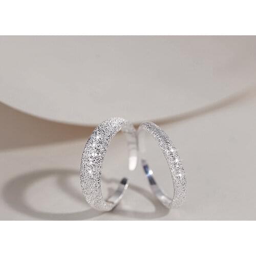 1 Pair Sterling Silver Rings For Women 3/4mm Starry Finger Ring Adjustable Bague Femme Anillo Mujer Wedding Jewelry Party Gifts