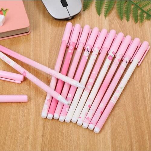1 PCS New Cute Romantic cherry blossom pink Gel Pen Student Stationery Novelty Gift School Material Office Supplies