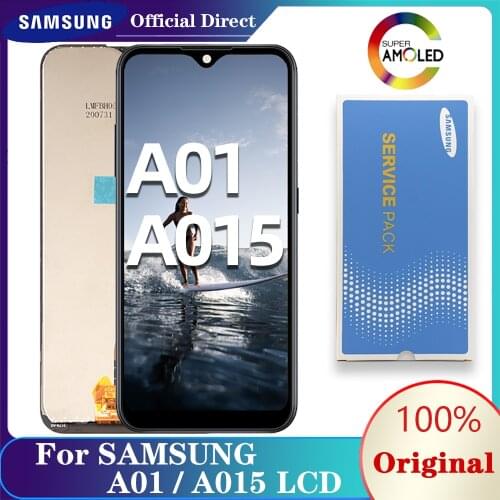 100% Original 5.7'' LCD For SAMSUNG Galaxy A01 A015 A015F A015G Display Touch Screen Digitizer Replacement With Service Package