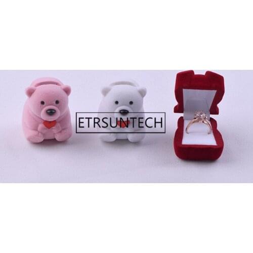 100pcs Mini Cute Bear Jewllery Gift Boxes for Rings and Small Earrings Pendant Necklace Storage Box