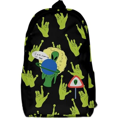 2020 New Fashion Casual 3D Alien backpack Schoolbag Men/Women Shoulder Travel Bag Print Hip Hop Teenage Girls bag