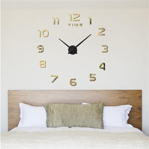 3d Wall Clock Design Sticker Acrylic Material Mirror Clock Sticker On The Wall Clock Living Room Decoration Decoration House