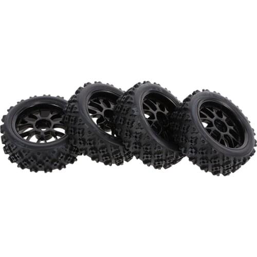 4pcs/set RC Rubber Tires Star Word Fetal Flower Off-road Wheel Rim And Tires For 1:10 Racing Off Race Car Accessories