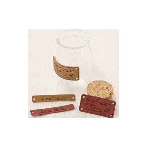 40pcs Handmade Patchwork Sewing PU Leather Label, PU Label Sew-on Fabric ,Bag DIY Decoration