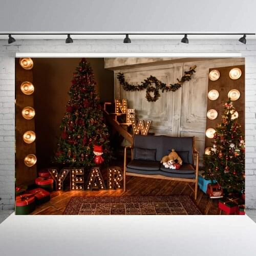 BEIPOTO New Year Christmas Backdrop Xmas Tree Home decor family holiday party photo picture background photography props B-301
