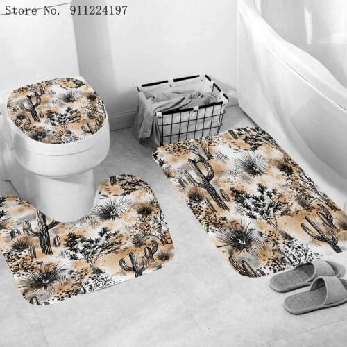White Flower Almond Tree Bath Mat Set Anti-Slip Carpet Doormat Bathroom Cover Toilet Seat Mat Bath Rug Accessories For Toilet