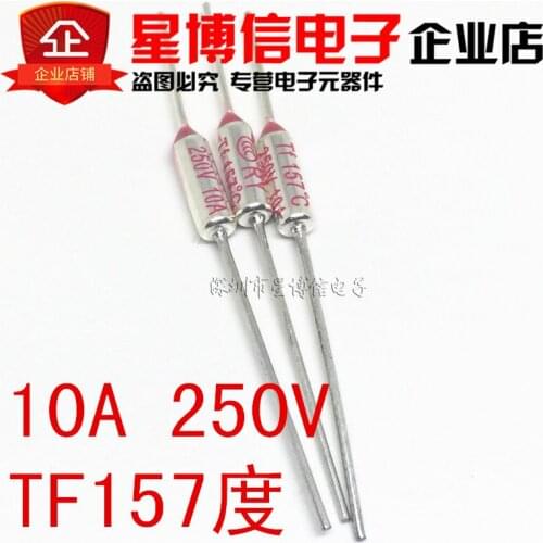 Free shipping 100pcs RY-157 Temperature Fuse RY Heat Protector 157 Degrees 10A 250V TF 157C Switch