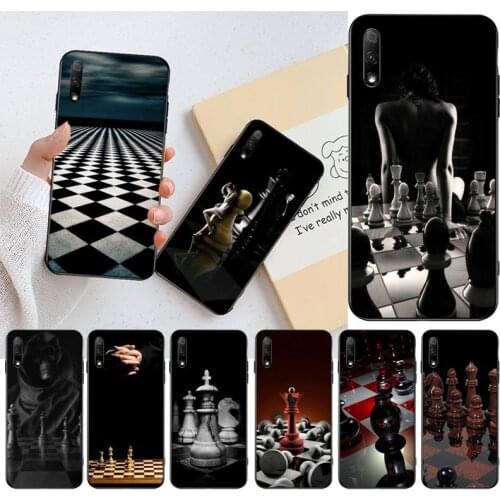 International chess Black TPU Soft Phone Case for Huawei Honor 30 20 10 9 8 8x 8c v30 Lite view pro
