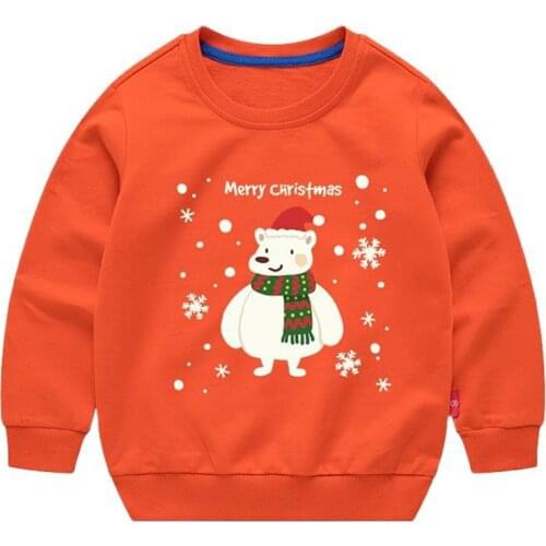 Children Long Sleeve Top Christmas Sweater Winter Autumn Clothes Cute Snowman Bear Cartoon Cotton Kids Boys for Girls Pullover