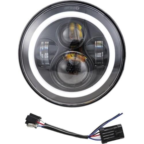 7" Car Motorcycle LED H4 Headlight Phare Farol Motorcycle Headlamp Headlight For Softail Cafe Racer Chopper Honda