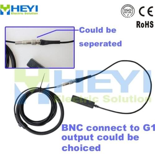 HEYI customised design rogowski coil connect to G1 integrator or BNC connector achieve different output flexible rope ct