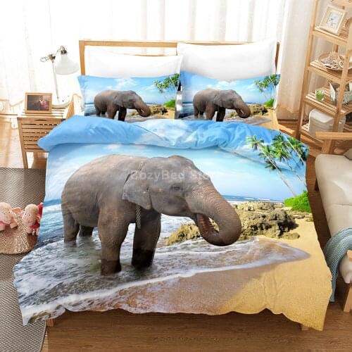 Elephant Bedding Set Animal Fantasy Bed Linen Quilt Duvet Cover Sets Home Decor Twin Single Queen King Size Fashion Modern Gift