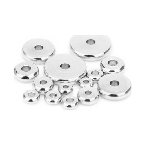 50pcs/lot Circle Metal Alloy Spacer Beads Hole Beads Flat Beads Buddha Beads For DIY bracelet Jewelry Making fg4s