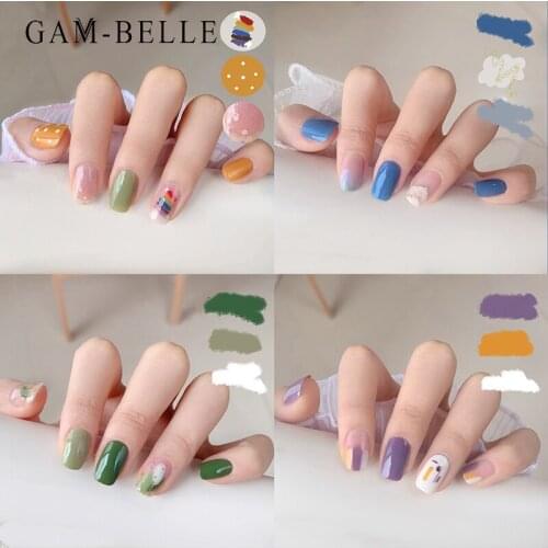 GAM-BELLE Summer Colorful Graffiti Pattern Nail Art Sticker Waterproof Adhesive Full Manicure Decoracion Creative Nail Decals