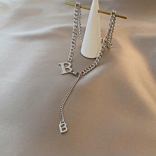 Hot Sale Letter Necklace For Women Pendant Fashion Jewelry Hip-Hop Clavicle Chokers Trendy New Chunky Link Chain Gothic Style