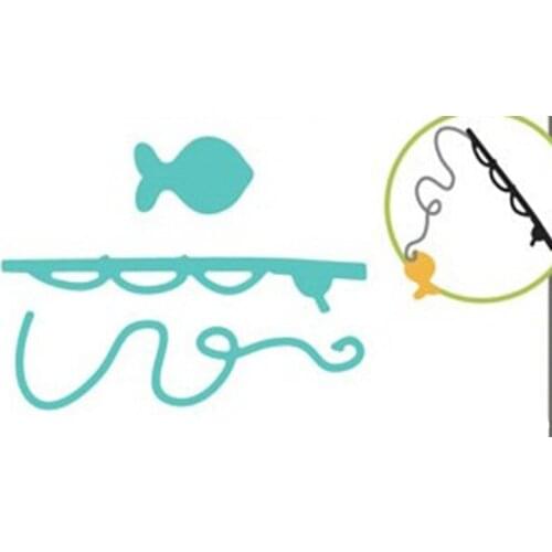 Fishing Pole Fish Metal Cutting Dies Stencils For DIY Scrapbooking Decorative Embossing Handcraft Die Cutting Template New 2018