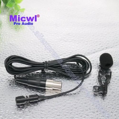 MICWL Clip-On Lavalier Lapel Omnidirectional Microphone for Shure Wireless TA4F mini 4Pin XLR