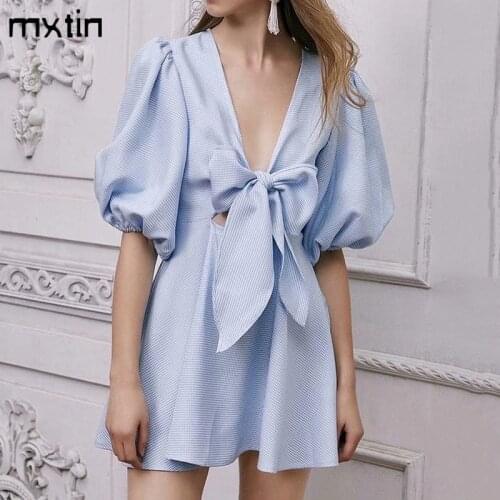 Летние платья в клетку Mxtin China At AliExpress