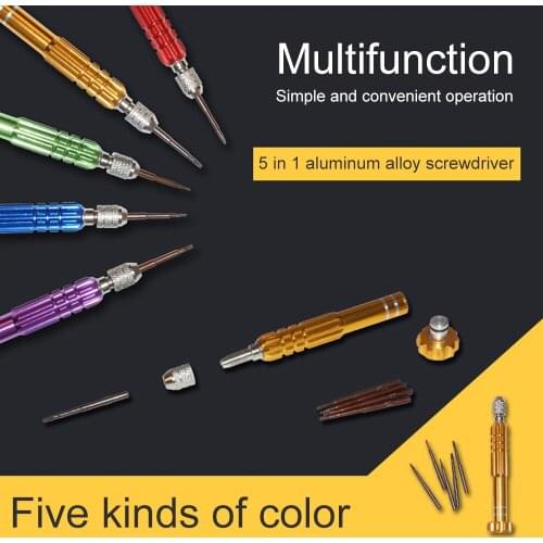 Screwdrivers Set For iphone For Xiaomi 5 in 1 Cell Phone Watch Repair Mixed Magnet Set Tool Kit Repairable Butterfly Knife Screw