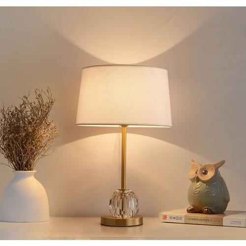 Nordic Crystal Table Lamp for Bedroom Living Room Bedside Lamps Study Reading Desk Lamp E27 Bedroom Decoration Night Lights Gold