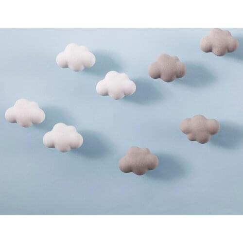 Original design Nordic childrens room ceramic wardrobe handle drawer furniture cute cloud brass cement small handle
