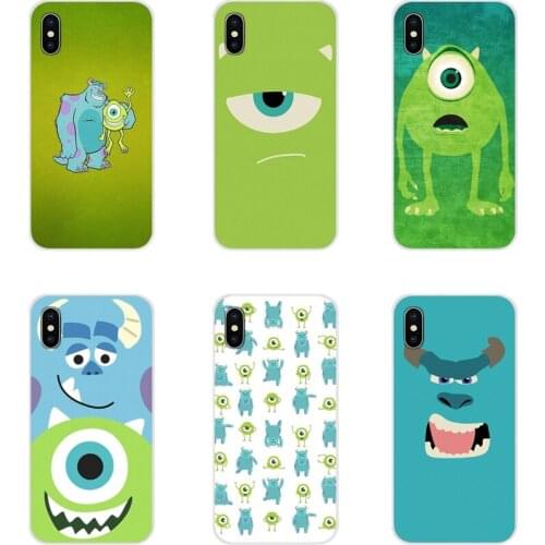 For Samsung Galaxy S3 S4 S5 Mini S6 S7 Edge S8 S9 S10 Lite Plus Note 4 5 8 9 Transparent TPU Cover Bag Cartoon Monsters Inc Mike