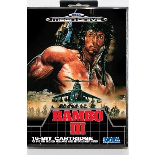 Rambo iii 16 bit SEGA MD Game Card With Retail Box For Sega Mega Drive For Genesis