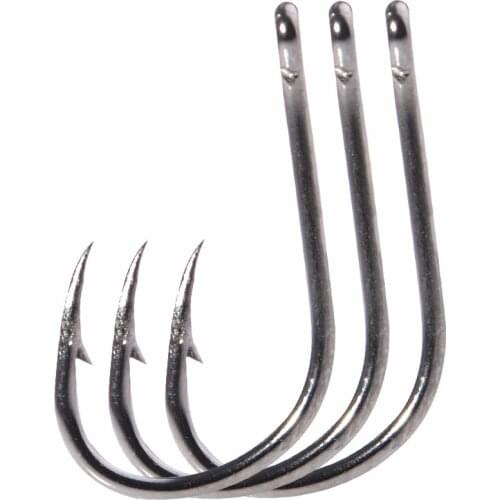 FISH KING 50pcs/lot Carbon Steel ISEAMA Fishing Hooks With Ring 3-12# Barbed Single Hook For Carp Fishing Accessories Japan