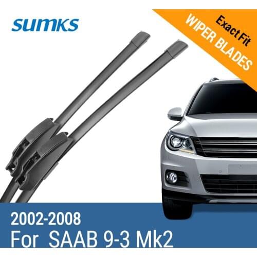 SUMKS Wiper Blades for SAAB 9-3 Mk2 23"&23" Fit Hook Arms 2002 2003 2004 2005 2006 2007 2008