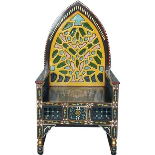 TT Thai Style Solid Wood Living Room Leisure Chair Ch288a Southeast Asian Style Hand Painted Single-Seat Sofa Chair