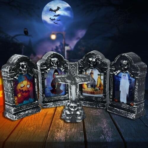 Halloween LED Tombstone Lights Glowing Horror Decoration Happy Halloween Party Haunted House Home Bar Simulation Gravestone Lamp