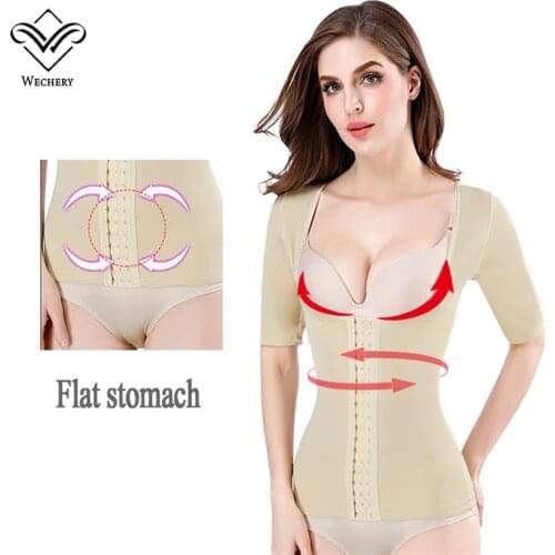 Wechery Sexy Shaper Waist Slim Corrective Posture Shapewear Women Flat Belly Shaping Tops High Waist Body Shapers S-3XL