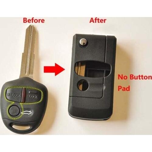 Car Key Blanks with 3 Buttons Right Blade For Mitsubishi Exceed Modified Flip Folding Remote Key Shell