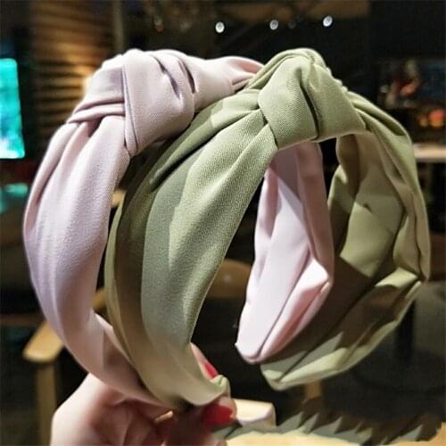 Free shipping cloth knot vintage women hairbands wide girls headbands ladys headwear hair accessories