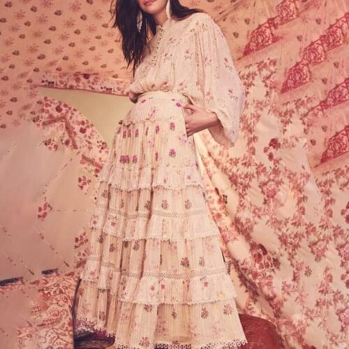 Designer High Quality Spring Autumn New Womens Skirt Set Printed Shirt Tops Vintage Long Half Skirt Elegant Party Casual Suit