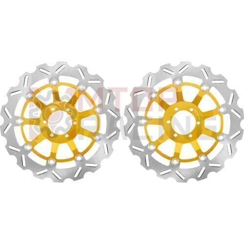 Gold Front Brake Rotor Discs For Yamaha FZR750 Genesis 1987 YZF750 R/SP 1993-1997 XJR1200 1995 1996 1997 1998 XJR1300 1998