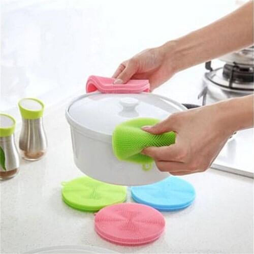 1PCS Magic Cleaning Brush Multifunction Silicone Dish Bowl Scouring Pad Easy to clean Kitchen Cleaner Tool Pot Pan Wash Brushes