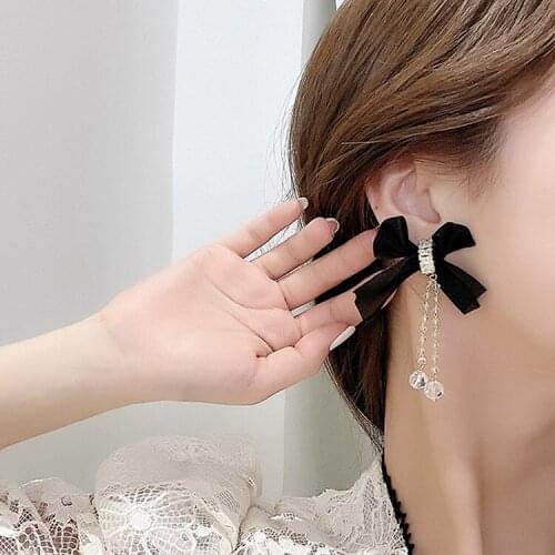 2021 new zircon tassel earrings female diamond earrings bow earrings engagement earrings party jewelry trend drop shipping