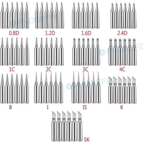 4pcs 5pcs 900m-T-I T-IS T-D T-C Welding Tool Lead-Free Soldering Iron Head Bit Welding Accessories for 933 376 Soldering Station